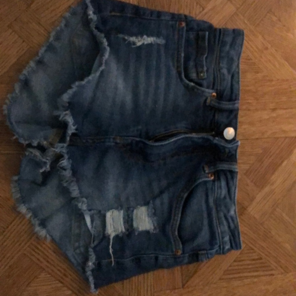 denim frayed shorts